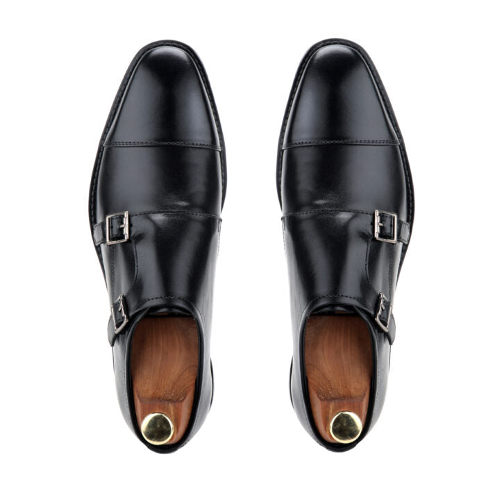 black monk strap shoes mens