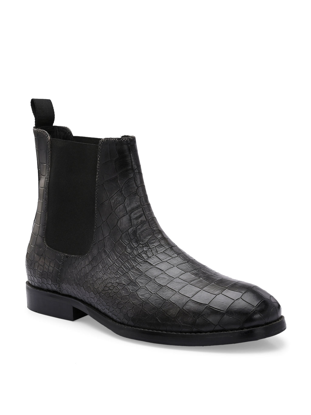 black leather boot