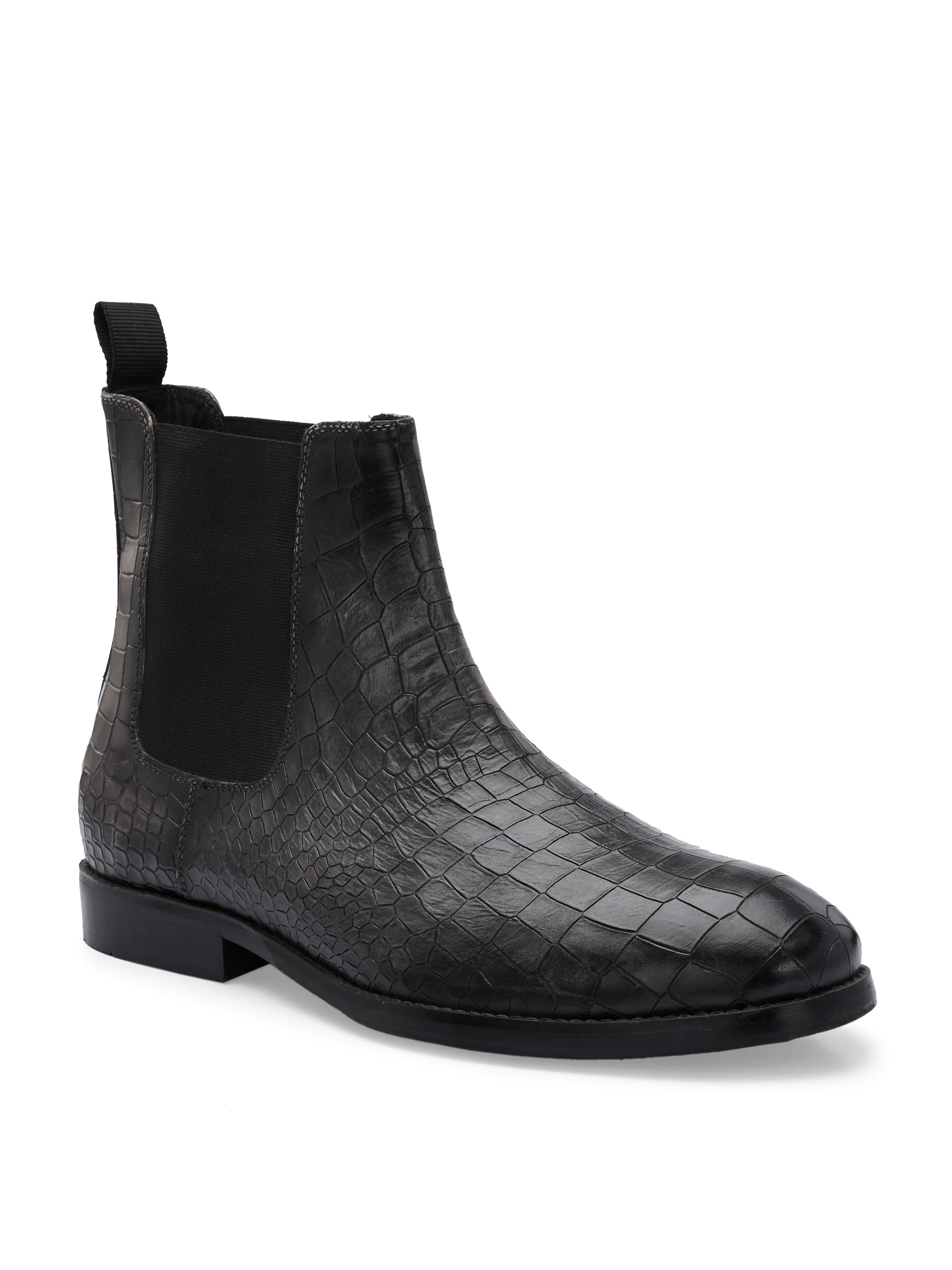 black leather boot