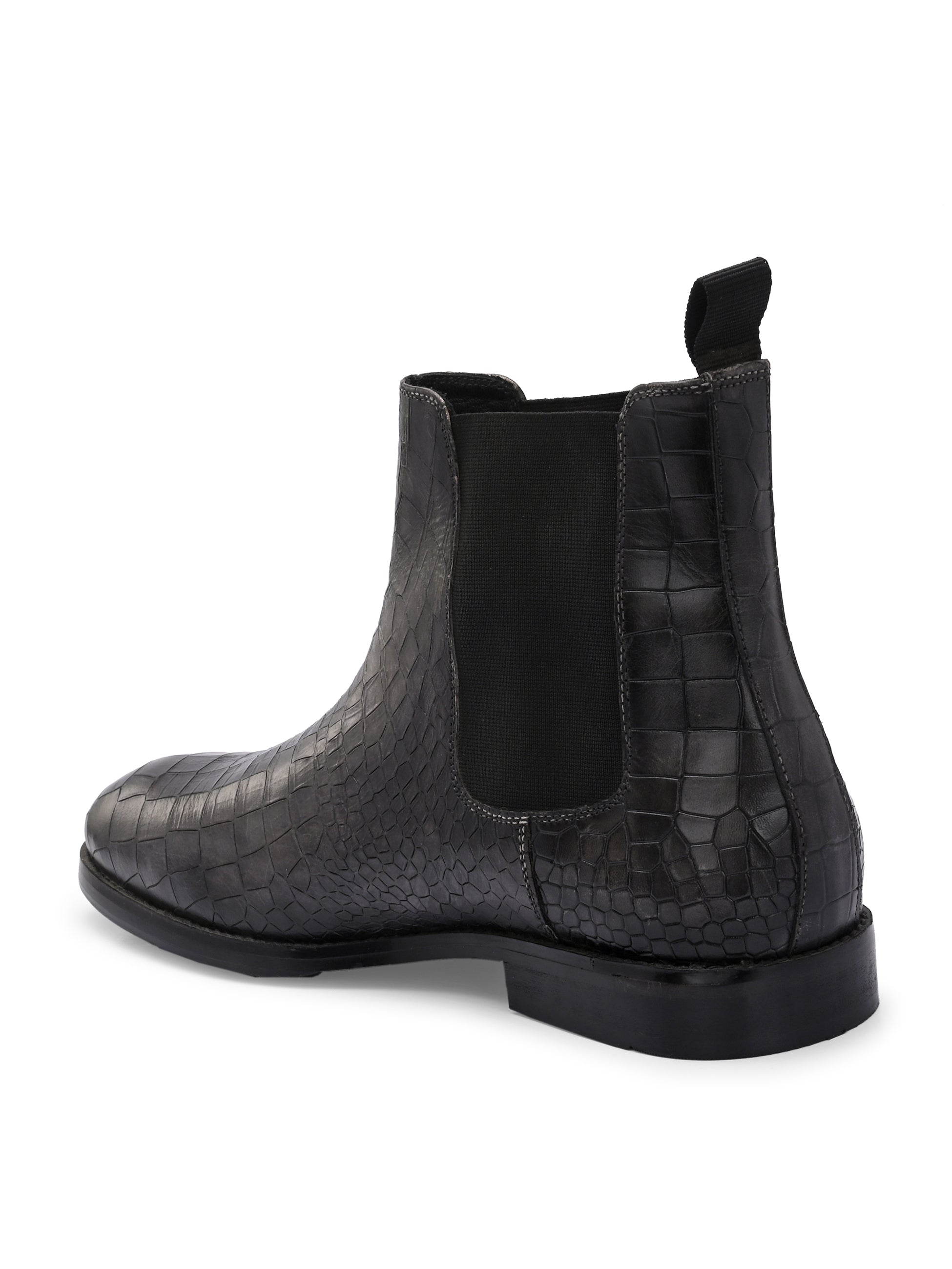 Men's black handpainted boot