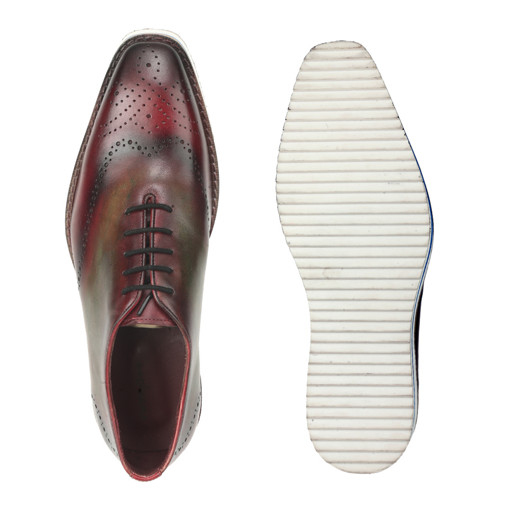 Mens Wine and Olive Lace Up Shoes Online