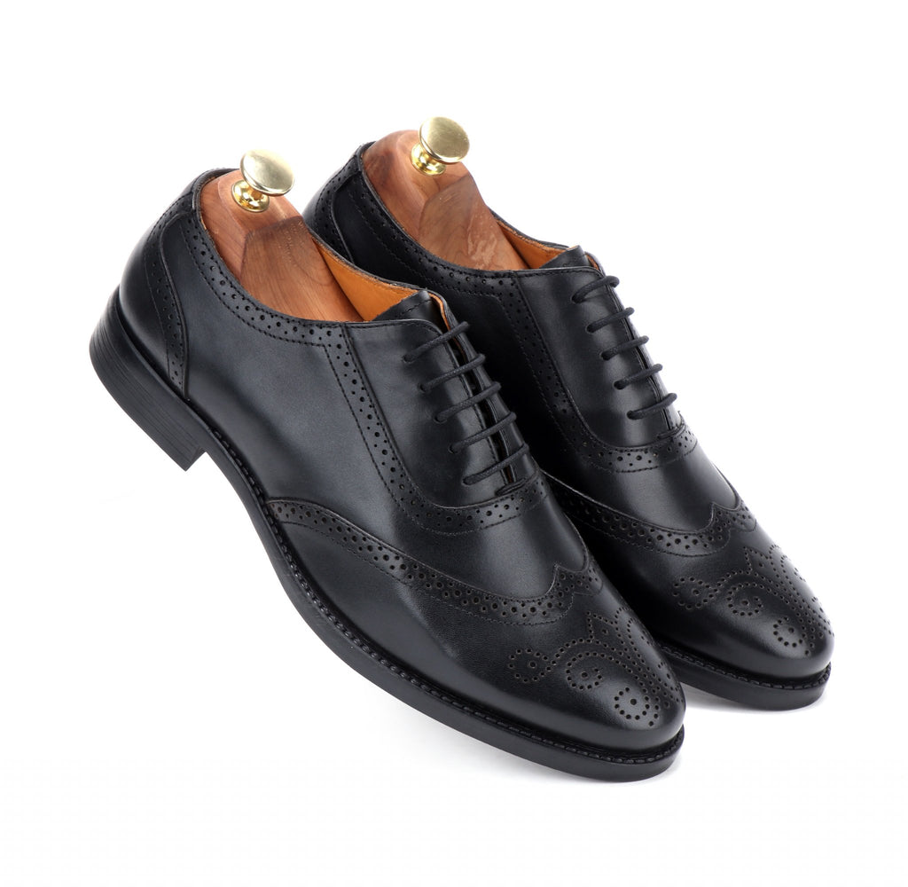 Buy Mens Black Wingtip Formal shoe Online in India